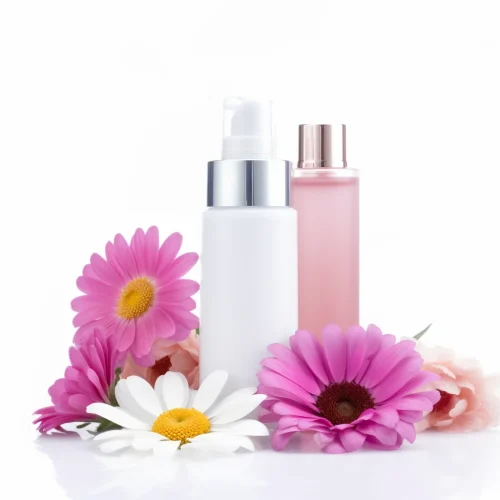 sizam cosmetics bottle colored Estederm flowers white backgroun dbd24992 4b5c 40bd 8ece 2527e89301dc