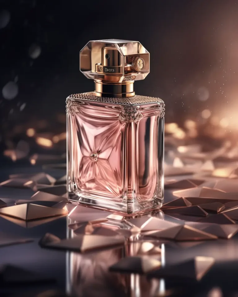 Ldarro packshot and Dior style perfume design in golden and shi d9a551e6 9993 4617 9e49 b064a6a32474